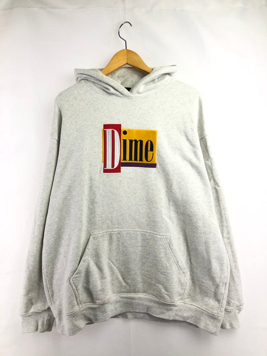 【中古品】【メンズ】 DIME ダイム FRONT LOGO HOODED SWEATSHIRT ロゴ刺繍 フーデッド スウェット シャツ 142-260326-rt-07-tag サイズ：XL カラー：ホワイト 万代Net店