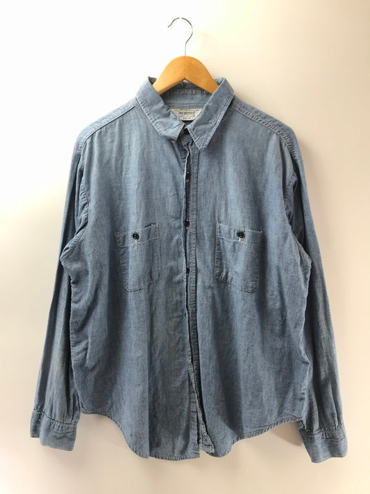 【中古品】【メンズ】 FIVE BROTHER ファイブブラザー 80's L/S CHABRAY SHIRT 212-BLU 80年代 ロングスリーブ シャンブレー シャツ USA製 トップス 146-260408-rt-14-tag サイズ：2XL カラー：インディゴ 万代Net店