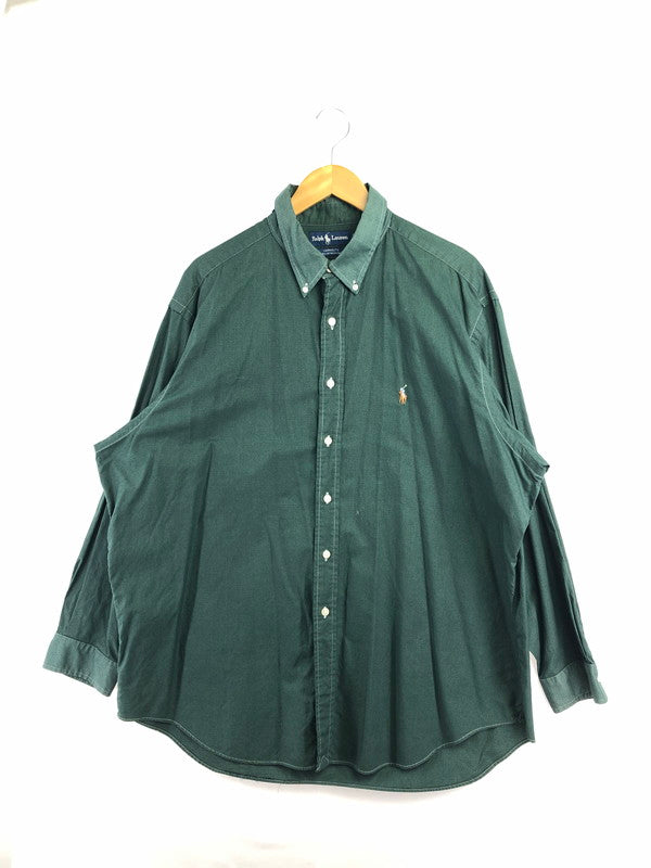 【中古品】【メンズ】 RALPH LAUREN ラルフローレン YARMOUTH ヤーマス 90's L/S BD SHIRT 90年代 ロングスリーブ ボタンダウンシャツ トップス 146-260514-rt-17-tagh サイズ：18 カラー：グリーン 万代Net店