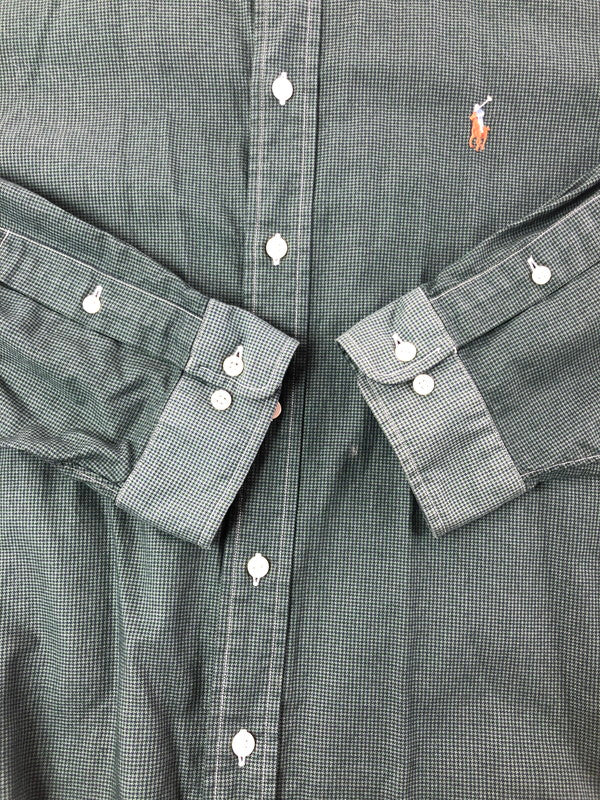 【中古品】【メンズ】 RALPH LAUREN ラルフローレン YARMOUTH ヤーマス 90's L/S BD SHIRT 90年代 ロングスリーブ ボタンダウンシャツ トップス 146-260514-rt-17-tagh サイズ：18 カラー：グリーン 万代Net店