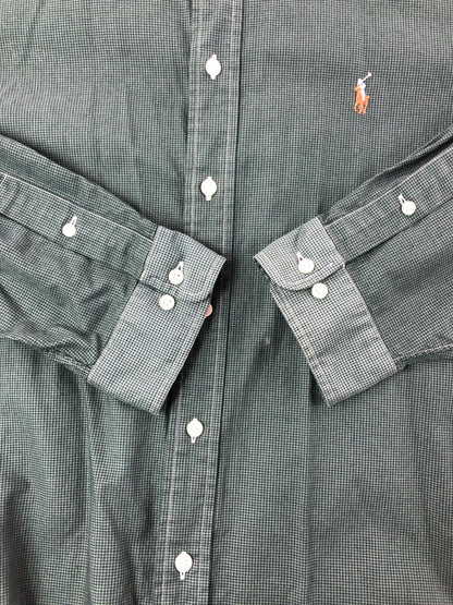 【中古品】【メンズ】 RALPH LAUREN ラルフローレン YARMOUTH ヤーマス 90's L/S BD SHIRT 90年代 ロングスリーブ ボタンダウンシャツ トップス 146-260514-rt-17-tagh サイズ：18 カラー：グリーン 万代Net店