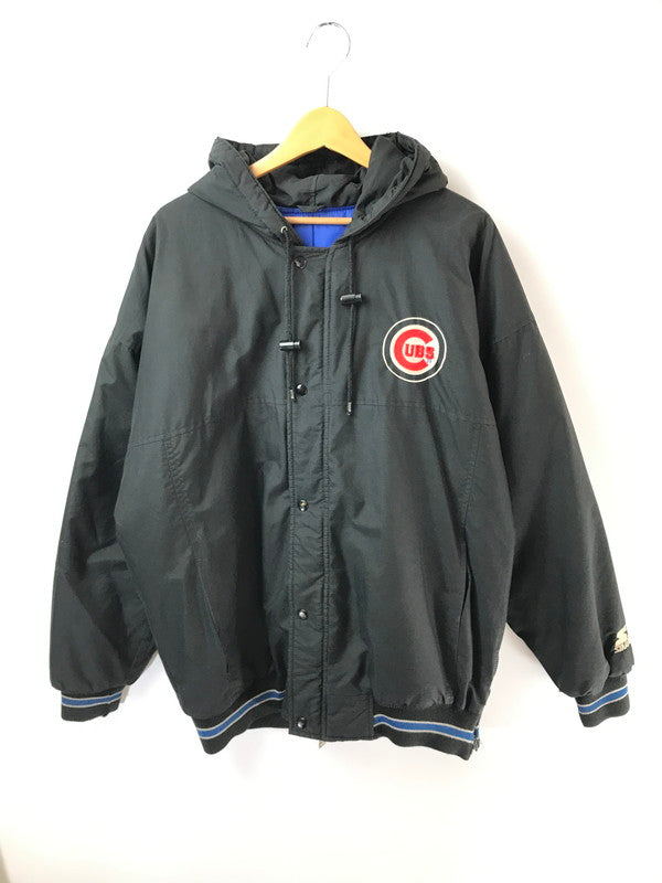 【現状渡し品】【メンズ】 STARTER スターター 90's CUBS HOODED PUFFER JACKET BLACK 90年代 パファー ジャケット アウター 146-260822-rt-18-tagh サイズ：L カラー：ブラック 万代Net店