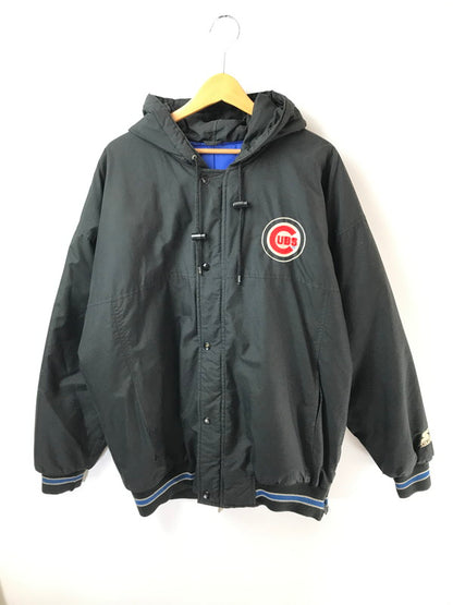 【現状渡し品】【メンズ】 STARTER スターター 90's CUBS HOODED PUFFER JACKET BLACK 90年代 パファー ジャケット アウター 146-260822-rt-18-tagh サイズ：L カラー：ブラック 万代Net店