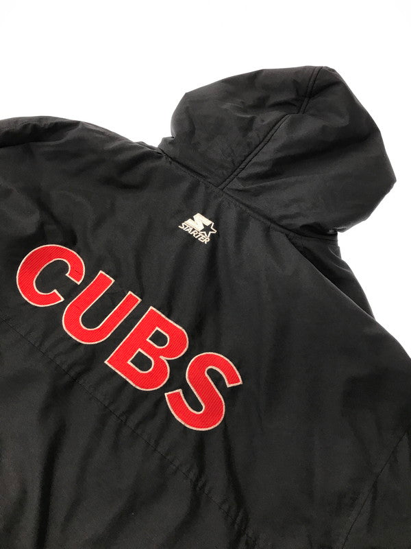 【現状渡し品】【メンズ】 STARTER スターター 90's CUBS HOODED PUFFER JACKET BLACK 90年代 パファー ジャケット アウター 146-260822-rt-18-tagh サイズ：L カラー：ブラック 万代Net店