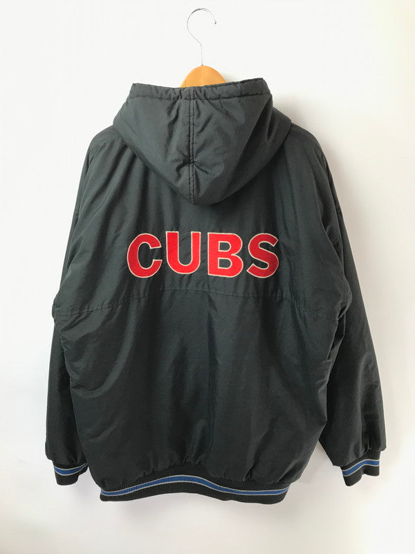 【現状渡し品】【メンズ】 STARTER スターター 90's CUBS HOODED PUFFER JACKET BLACK 90年代 パファー ジャケット アウター 146-260822-rt-18-tagh サイズ：L カラー：ブラック 万代Net店