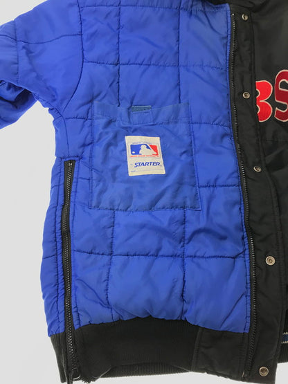 【現状渡し品】【メンズ】 STARTER スターター 90's CUBS HOODED PUFFER JACKET BLACK 90年代 パファー ジャケット アウター 146-260822-rt-18-tagh サイズ：L カラー：ブラック 万代Net店