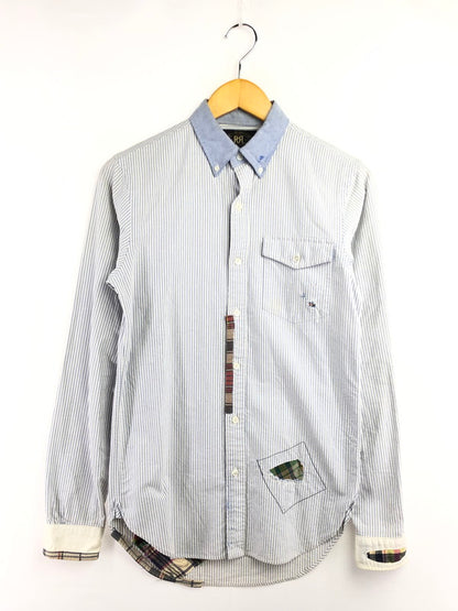【中古品】【メンズ】 RRL ダブルアールエル L/S BD STRIPE SHIRT LHS-PM-KS-6500 ロングスリーブ ボタンダウン シャツ トップス 145-260403-rt-09-tagh サイズ：XS カラー：ライトブルー/ホワイト 万代Net店