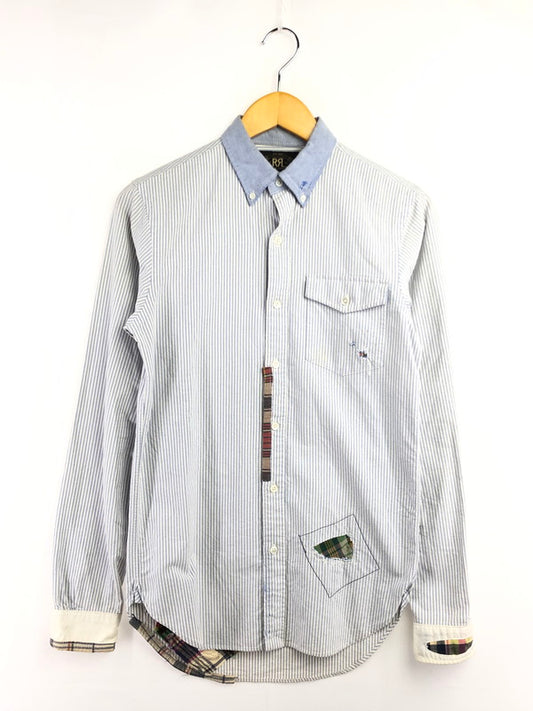 【中古品】【メンズ】 RRL ダブルアールエル L/S BD STRIPE SHIRT LHS-PM-KS-6500 ロングスリーブ ボタンダウン シャツ トップス 145-260403-rt-09-tagh サイズ：XS カラー：ライトブルー/ホワイト 万代Net店