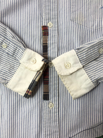 【中古品】【メンズ】 RRL ダブルアールエル L/S BD STRIPE SHIRT LHS-PM-KS-6500 ロングスリーブ ボタンダウン シャツ トップス 145-260403-rt-09-tagh サイズ：XS カラー：ライトブルー/ホワイト 万代Net店