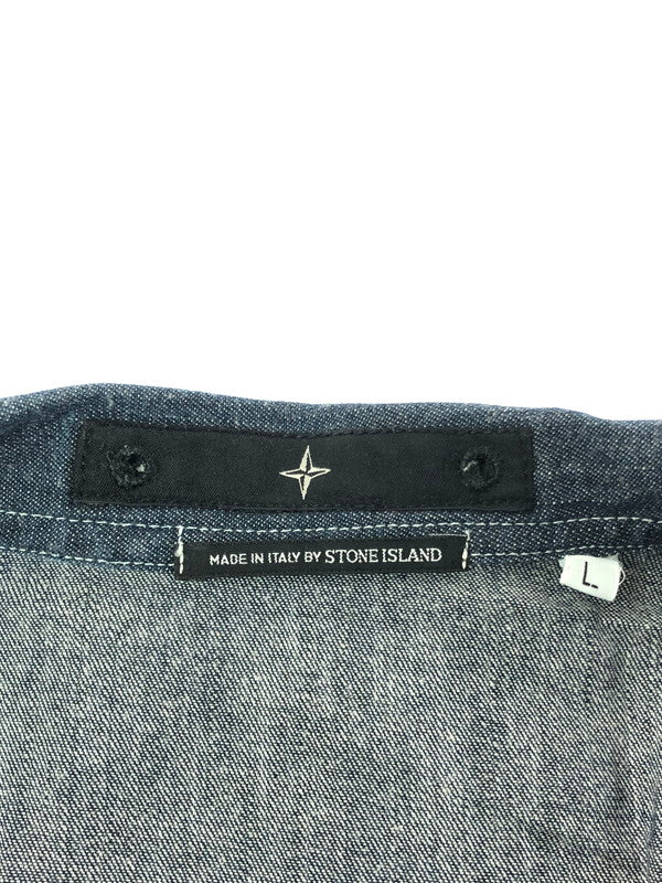 【中古品】【メンズ】 STONE ISLAND ストーンアイランド 00’s DENIMS DENIM SHIRT 2000年代 デニム デニムシャツ トップス 141-260403-rt-08-tagh サイズ：L カラー：インディゴ 万代Net店
