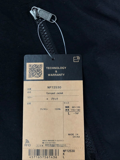 【中古美品】【メンズ】 THE NORTH FACE ザ・ノースフェイス COMPACT JACKET NP72530 コンパクトジャケット ナイロンジャケット ライトアウター 144-260324-na-15-tag サイズ：L カラー：ブラック 万代Net店