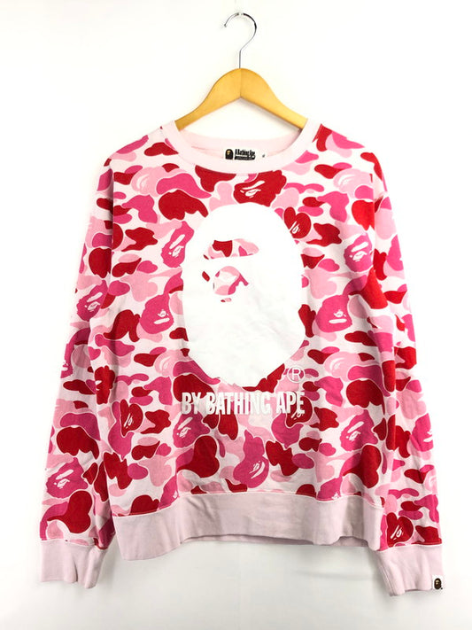 【中古品】【メンズ】 A BATHING APE アベイシングエイプ CREW SWEAT 001ZP1701009M カモ柄 クルーネック スウェット トレーナー 142-260403-rt-03-tagh サイズ：XL カラー：ピンク 万代Net店