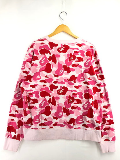 【中古品】【メンズ】 A BATHING APE アベイシングエイプ CREW SWEAT 001ZP1701009M カモ柄 クルーネック スウェット トレーナー 142-260403-rt-03-tagh サイズ：XL カラー：ピンク 万代Net店