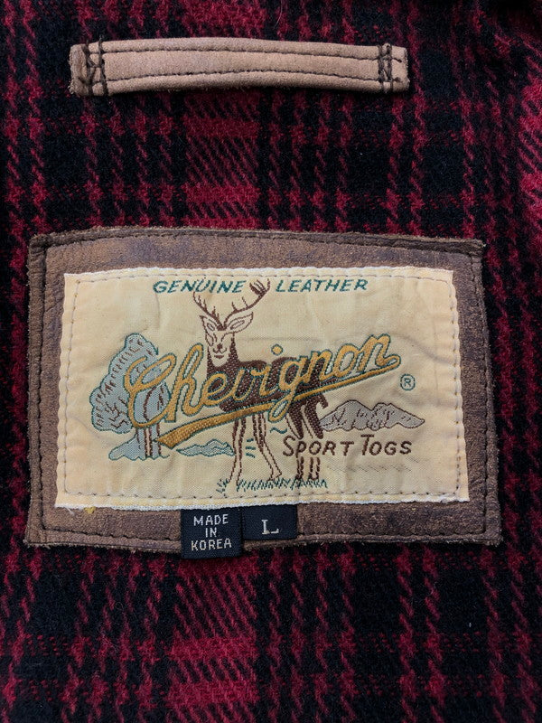 【中古品】【メンズ】 CHEVIGNON シェビニオン 80'S LEATHER JACKET 80年代 レザージャケット アウター 146-260422-na-17-tagh サイズ：L カラー：ブラウン系 万代Net店
