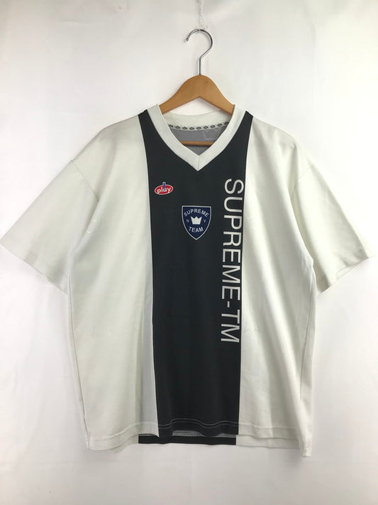 【中古品】【メンズ】 Supreme シュプリーム SOCCER SHIRT 初期 サッカー シャツ ゲームシャツ 149-260420-na-15-tagh サイズ：M カラー：ホワイト/ブラック 万代Net店