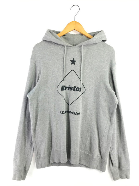 【中古品】【メンズ】 F.C.R.B. エフシーアールビー 17AW EMBLEM PULLOVER HOODIE 178110 エンブレム プルオーバー フーディー パーカー 142-260328-na-05-tag サイズ：M カラー：グレー 万代Net店