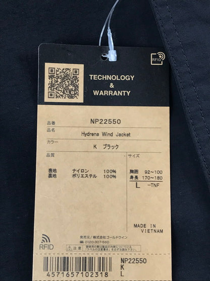 【中古美品】【メンズ】 THE NORTH FACE ザ・ノースフェイス HYDRENA WIND JACKET NP22550 ハイドレナ ウィンド ジャケット ライトアウター 144-260324-na-14-tag サイズ：L カラー：ブラック 万代Net店