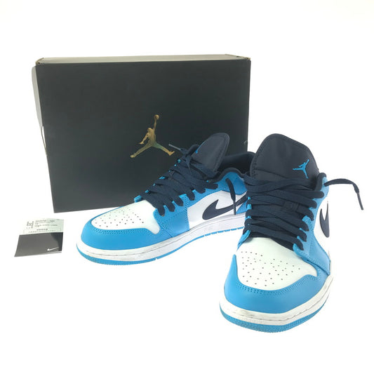 【中古品】【メンズ】 NIKE ナイキ AIR JORDAN 1 LOW 553558-144 エアジョーダン 1 ロー スニーカー 靴 160-260411-na-02-tagh サイズ：26.5cm US 8.5 カラー：WHITE/DK POWDER BLUE-OBSIDIAN 万代Net店