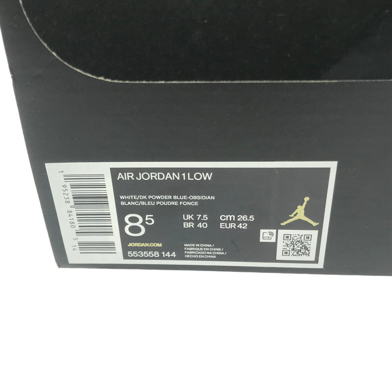 【中古品】【メンズ】 NIKE ナイキ AIR JORDAN 1 LOW 553558-144 エアジョーダン 1 ロー スニーカー 靴 160-260411-na-02-tagh サイズ：26.5cm US 8.5 カラー：WHITE/DK POWDER BLUE-OBSIDIAN 万代Net店