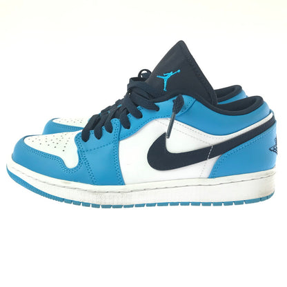 【中古品】【メンズ】 NIKE ナイキ AIR JORDAN 1 LOW 553558-144 エアジョーダン 1 ロー スニーカー 靴 160-260411-na-02-tagh サイズ：26.5cm US 8.5 カラー：WHITE/DK POWDER BLUE-OBSIDIAN 万代Net店