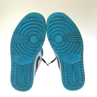【中古品】【メンズ】 NIKE ナイキ AIR JORDAN 1 LOW 553558-144 エアジョーダン 1 ロー スニーカー 靴 160-260411-na-02-tagh サイズ：26.5cm US 8.5 カラー：WHITE/DK POWDER BLUE-OBSIDIAN 万代Net店