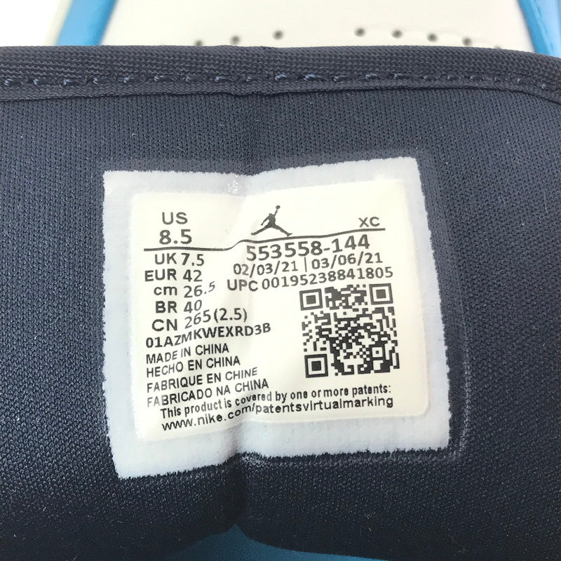 【中古品】【メンズ】 NIKE ナイキ AIR JORDAN 1 LOW 553558-144 エアジョーダン 1 ロー スニーカー 靴 160-260411-na-02-tagh サイズ：26.5cm US 8.5 カラー：WHITE/DK POWDER BLUE-OBSIDIAN 万代Net店