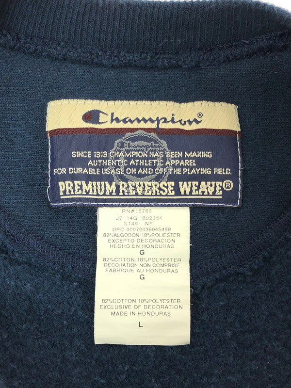 【中古品】【メンズ】 BORN X RAISED CHAMPION ボーン アンド レイズド チャンピオン 90～00's PREMIUM REVERSE WEAVE PRINT CREWNECK SWEAT 146-260326-rt-05-tag サイズ：L カラー：ネイビー 万代Net店