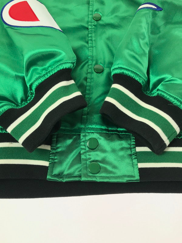【中古品】【メンズ】 SUPREME シュプリーム × CHAMPION チャンピオン 18AW HOODED SATIN VARSITY JACKET フーデッド サテン バーシティー ジャケット アウター 149-260424-rt-28-tagh サイズ：L カラー：グリーン 万代Net店
