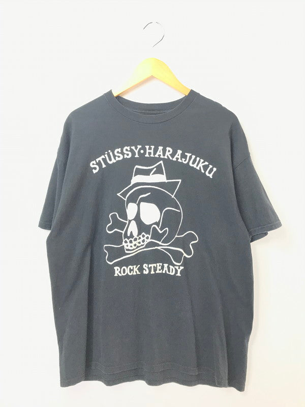 【中古品】【メンズ】 OLD STUSSY オールド ステューシー 00'S ROCK STEADY SKULL T-SHIRT 00年代 Tシャツ 半袖Tシャツ 原宿チャプト限定 142-260518-na-08-tagh サイズ：XL カラー：ブラック 万代Net店