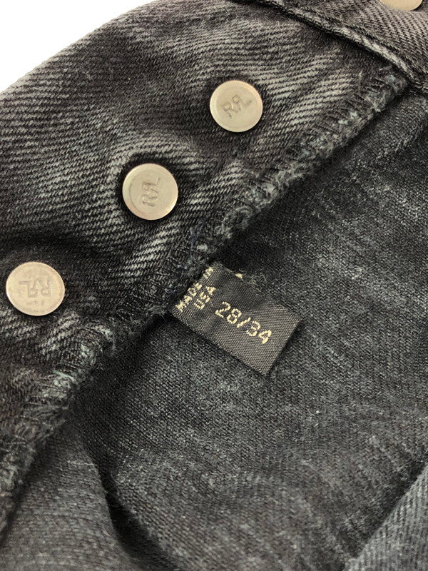 【中古品】【メンズ】 RRL ダブルアールエル BUTTON-FLY DENIM PANTS ボタンフライデニムパンツ 156-260409-rt-15-tag サイズ：28/34 カラー：ブラック 万代Net店