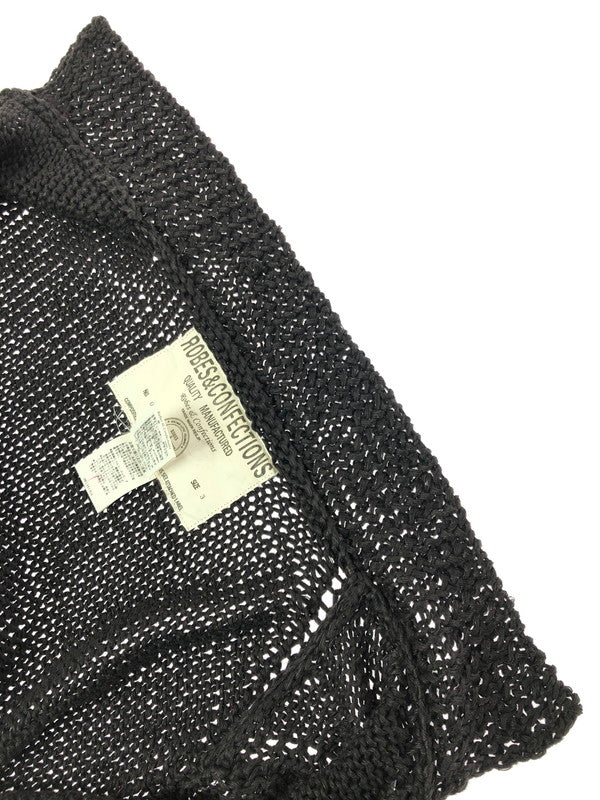 【中古品】【メンズ】 ROBES&CONFECTIONS ローブス＆コンフェクションズ LINEN LOWGAUGE CARDIGAN リネン ローゲージ カーディガン 140-260404-rt-09-tag サイズ：3 カラー：ブラック 万代Net店