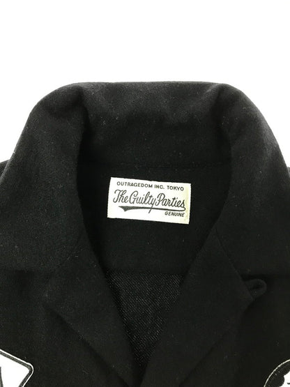 【中古品】【メンズ】 WACKO MARIA ワコマリア TRUMP&DICE OPEN COLLAR WOOL L/S SHIRT オープン カラーシャツ 長袖シャツ 142-260405-na-11-tag サイズ：M カラー：ブラック 万代Net店