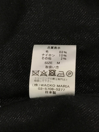 【中古品】【メンズ】 WACKO MARIA ワコマリア TRUMP&DICE OPEN COLLAR WOOL L/S SHIRT オープン カラーシャツ 長袖シャツ 142-260405-na-11-tag サイズ：M カラー：ブラック 万代Net店