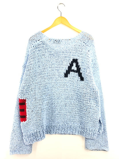 【中古品】【メンズ】 AMBUSH アンブッシュ 17AW LOVE&LIFE KNITTED OVERSIZED SWEATER AMBKN-104 編み込みオーバーサイズニット 142-260404-rt-08-tag サイズ：2 カラー：ライトブルー 万代Net店