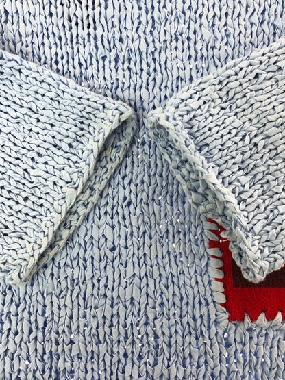 【中古品】【メンズ】 AMBUSH アンブッシュ 17AW LOVE&LIFE KNITTED OVERSIZED SWEATER AMBKN-104 編み込みオーバーサイズニット 142-260404-rt-08-tag サイズ：2 カラー：ライトブルー 万代Net店