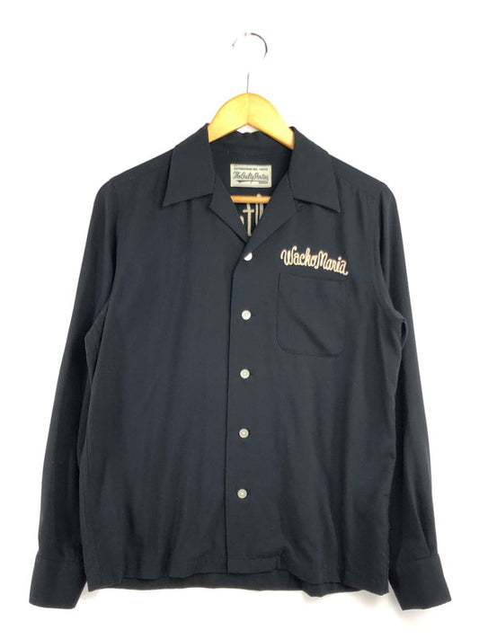【中古品】【メンズ】 WACKO MARIA ワコマリア L/S RAYON SHIRT マリア刺繍 ロングスリーブ レーヨン シャツ トップス 142-260403-rt-15-tagh サイズ：S カラー：ブラック 万代Net店