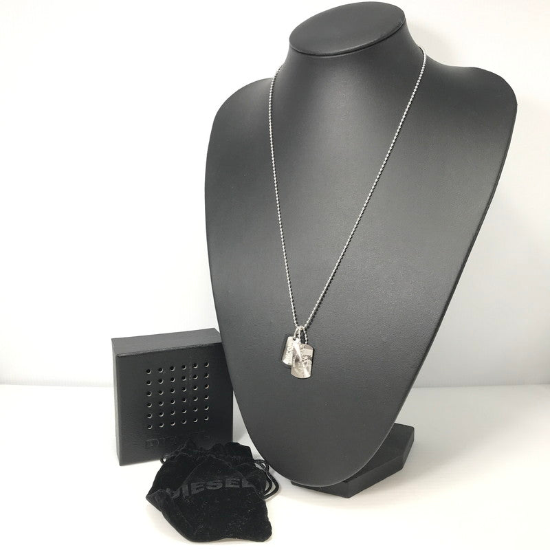 【中古品】【メンズ】 DIESEL ディーゼル MINI DOUBLE DOG TAG NECKLACE DX0202040 ミニ ダブル ドッグ タグ ネックレス アクセサリー 192-260626-rt-03-tagh カラー：シルバー 万代Net店