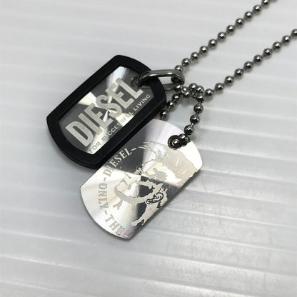 【中古品】【メンズ】 DIESEL ディーゼル MINI DOUBLE DOG TAG NECKLACE DX0202040 ミニ ダブル ドッグ タグ ネックレス アクセサリー 192-260626-rt-03-tagh カラー：シルバー 万代Net店