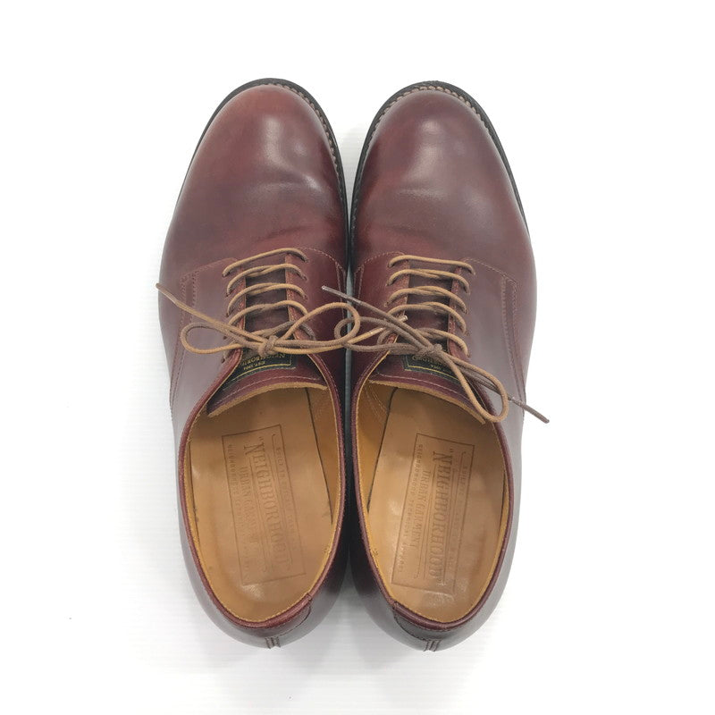 【中古品】【メンズ】 NEIGHBORHOOD ネイバーフッド PLAIN TOE プレーントゥドレスシューズ 靴 164-260411-na-20-tagh サイズ：9 カラー：バーガンディー系 万代Net店
