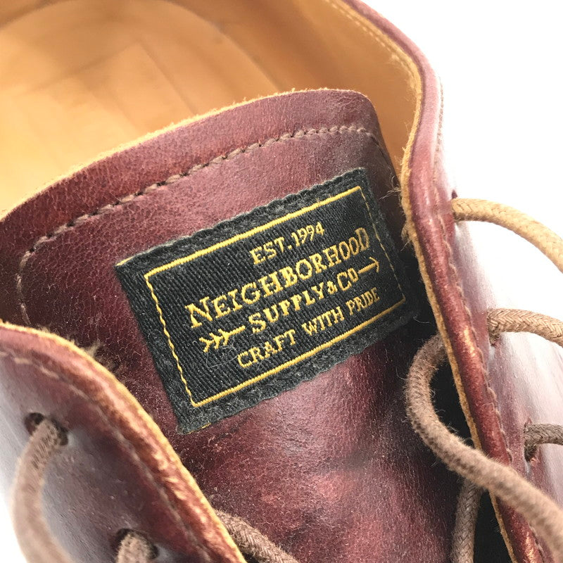 【中古品】【メンズ】 NEIGHBORHOOD ネイバーフッド PLAIN TOE プレーントゥドレスシューズ 靴 164-260411-na-20-tagh サイズ：9 カラー：バーガンディー系 万代Net店