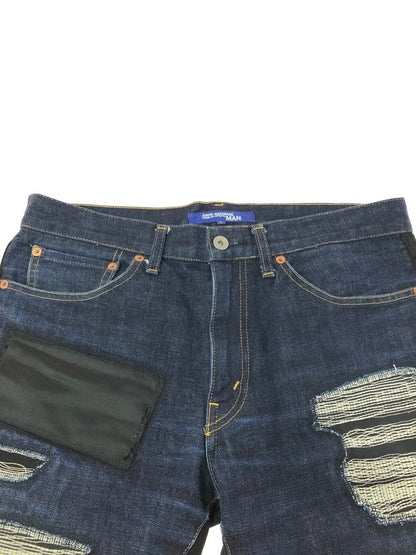 【中古品】【メンズ】 EYE JUNYA WATANABE COMME DES GARCONS WP-P039 2015AW COTTON DENIM x WOOL DOESKIN PANTS 151-260409-rt-14-tag サイズ：L カラー：インディゴ/ブラック 万代Net店