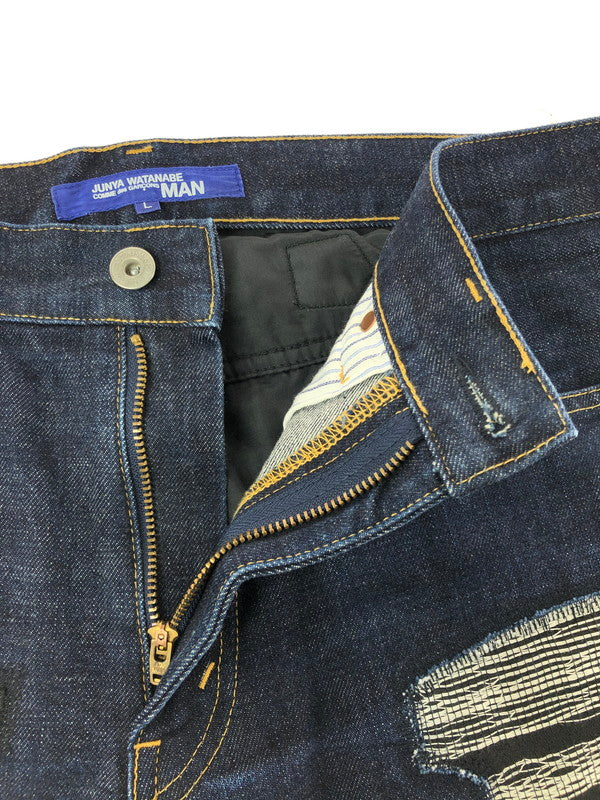 【中古品】【メンズ】 EYE JUNYA WATANABE COMME DES GARCONS WP-P039 2015AW COTTON DENIM x WOOL DOESKIN PANTS 151-260409-rt-14-tag サイズ：L カラー：インディゴ/ブラック 万代Net店