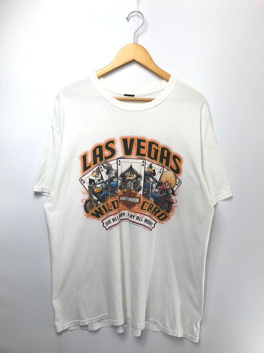 【現状渡し品】【メンズ】 HARLEY-DAVIDSON ハーレーダビッドソン × LOONEY TUNES ルーニー チューンズ PRINT TEE プリントTシャツ 半袖Tシャツ 146-260506-na-11-tag サイズ：サイズ表記なし　下記参照 カラー：ホワイト 万代Net店