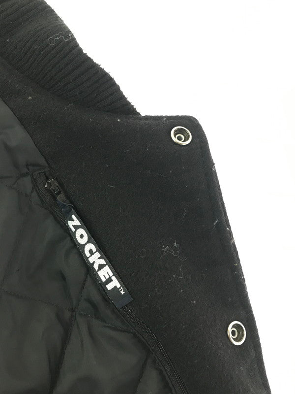 【現状渡し品】【メンズ】 VANTAGE ヴィンテージ MADE IN CANADA LEATHER VARSITY JACKET ALL BLACK カナダ製 レザー バーシティー ジャケット アウター 146-260904-rt-09-tagh サイズ：L カラー：ブラック 万代Net店