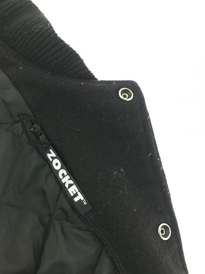 【現状渡し品】【メンズ】 VANTAGE ヴィンテージ MADE IN CANADA LEATHER VARSITY JACKET ALL BLACK カナダ製 レザー バーシティー ジャケット アウター 146-260904-rt-09-tagh サイズ：L カラー：ブラック 万代Net店