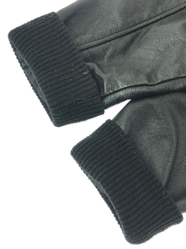 【現状渡し品】【メンズ】 VANTAGE ヴィンテージ MADE IN CANADA LEATHER VARSITY JACKET ALL BLACK カナダ製 レザー バーシティー ジャケット アウター 146-260904-rt-09-tagh サイズ：L カラー：ブラック 万代Net店