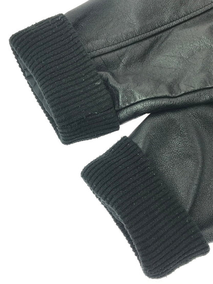 【現状渡し品】【メンズ】 VANTAGE ヴィンテージ MADE IN CANADA LEATHER VARSITY JACKET ALL BLACK カナダ製 レザー バーシティー ジャケット アウター 146-260904-rt-09-tagh サイズ：L カラー：ブラック 万代Net店