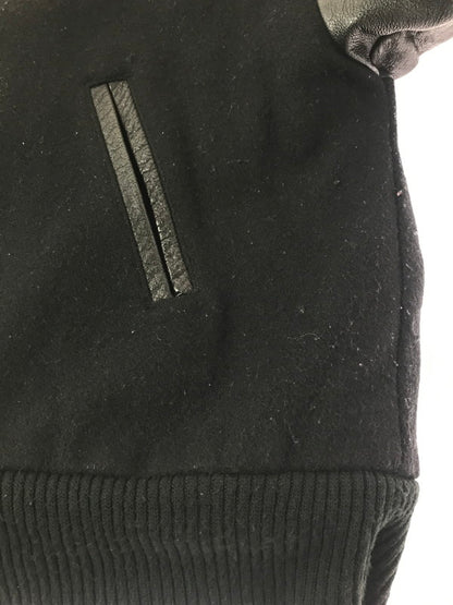 【現状渡し品】【メンズ】 VANTAGE ヴィンテージ MADE IN CANADA LEATHER VARSITY JACKET ALL BLACK カナダ製 レザー バーシティー ジャケット アウター 146-260904-rt-09-tagh サイズ：L カラー：ブラック 万代Net店