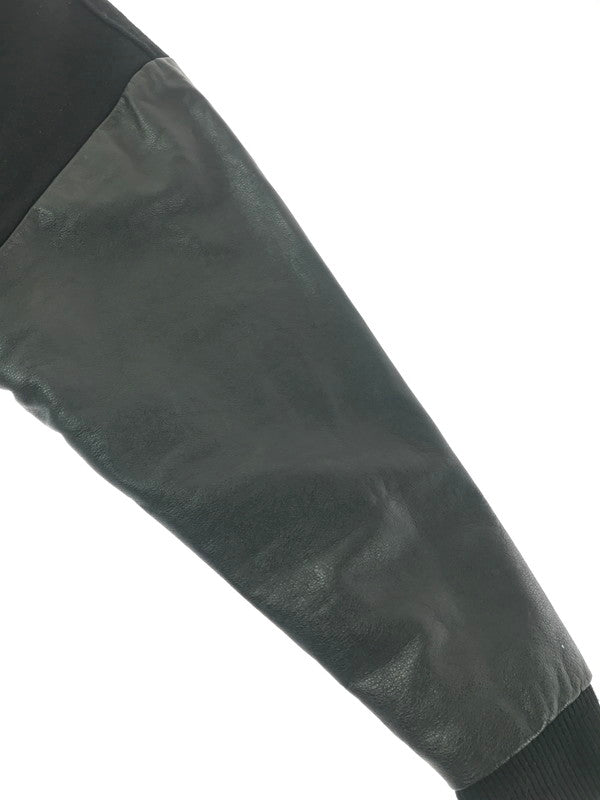 【現状渡し品】【メンズ】 VANTAGE ヴィンテージ MADE IN CANADA LEATHER VARSITY JACKET ALL BLACK カナダ製 レザー バーシティー ジャケット アウター 146-260904-rt-09-tagh サイズ：L カラー：ブラック 万代Net店