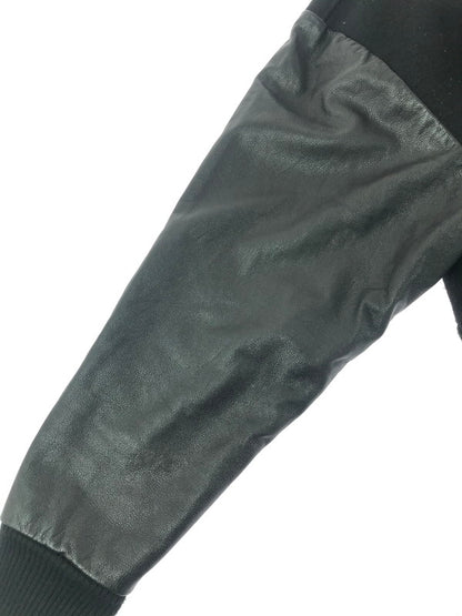 【現状渡し品】【メンズ】 VANTAGE ヴィンテージ MADE IN CANADA LEATHER VARSITY JACKET ALL BLACK カナダ製 レザー バーシティー ジャケット アウター 146-260904-rt-09-tagh サイズ：L カラー：ブラック 万代Net店